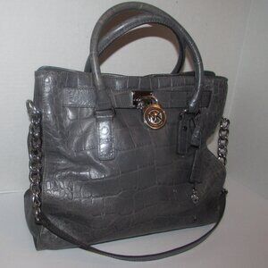 MICHAEL KORS Leather Hamilton Croc Bag